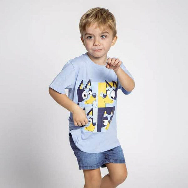 Maglia a Maniche Corte per Bambini Bluey Azzurro Chiaro 3 Anni