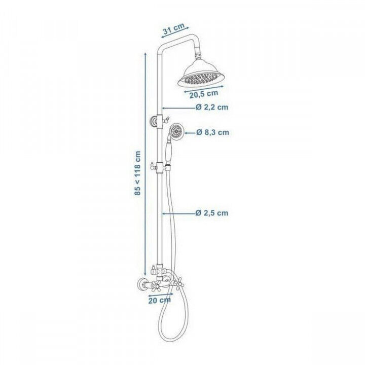Dusche Säule Rousseau Grau Polycarbonat