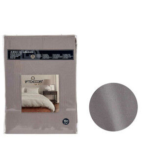 Juego de Sábanas Gift Decor Gris Gris oscuro Cama de 150 3 Piezas