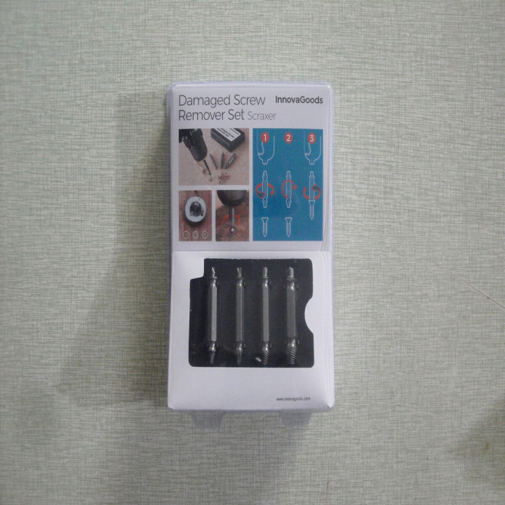 Damaged Screw Remover Set InnovaGoods IG811372 Steel 4 Units 4 Pieces (Refurbished A)
