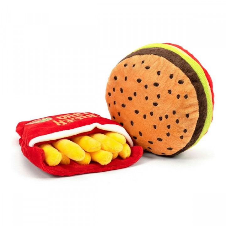 Knuffel voor honden Gloria Hamburdog Multicolour Polyester Polypropyleen Hamburgers 14 x 6 cm