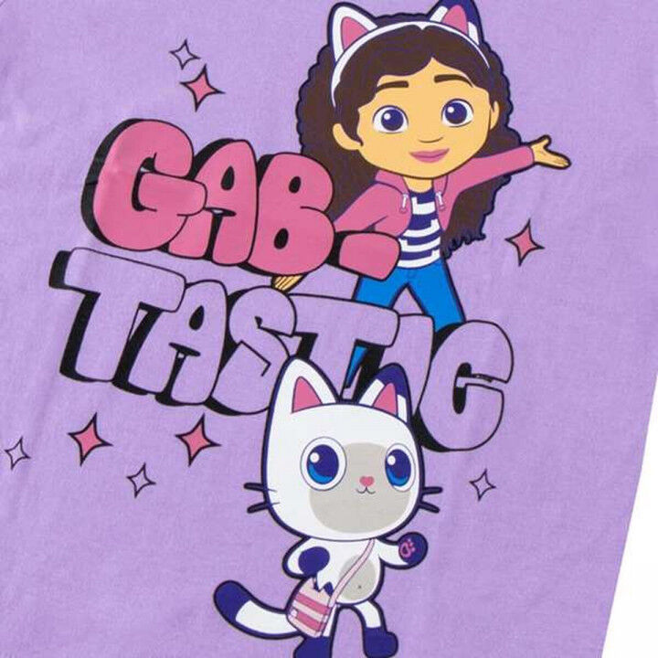 Camiseta de Manga Corta Infantil Gabby's Dollhouse Morado