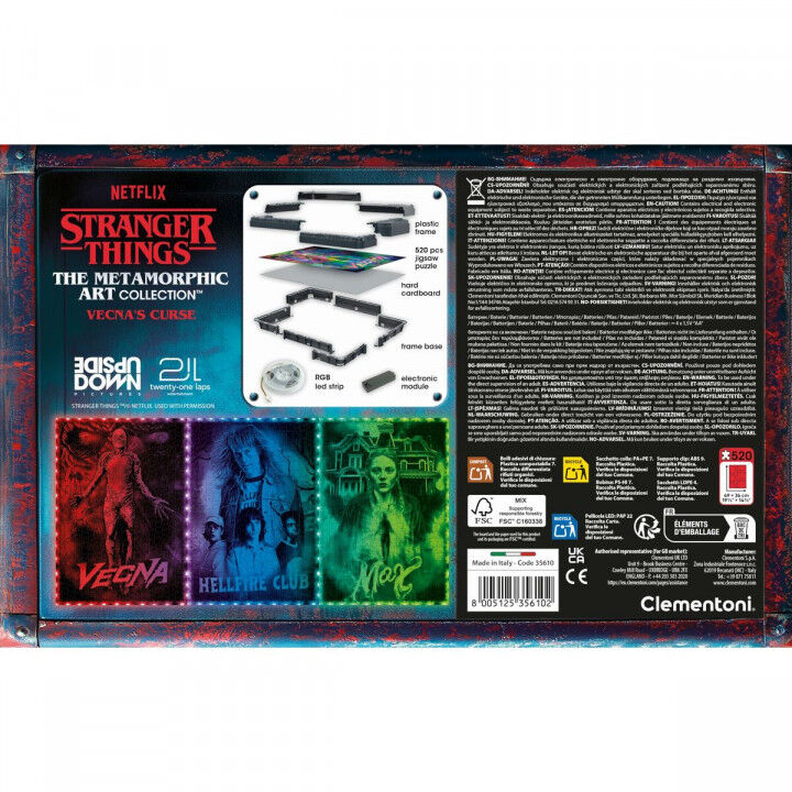 Puzzel Clementoni Stranger Things - Cadre lumineux V2 49 x 36 cm 520 Onderdelen