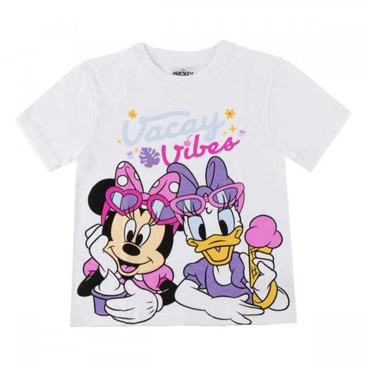 T shirt à manches courtes Enfant Minnie Mouse Blanc