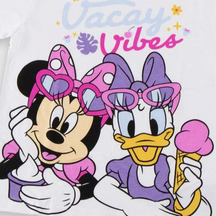 T shirt à manches courtes Enfant Minnie Mouse Blanc