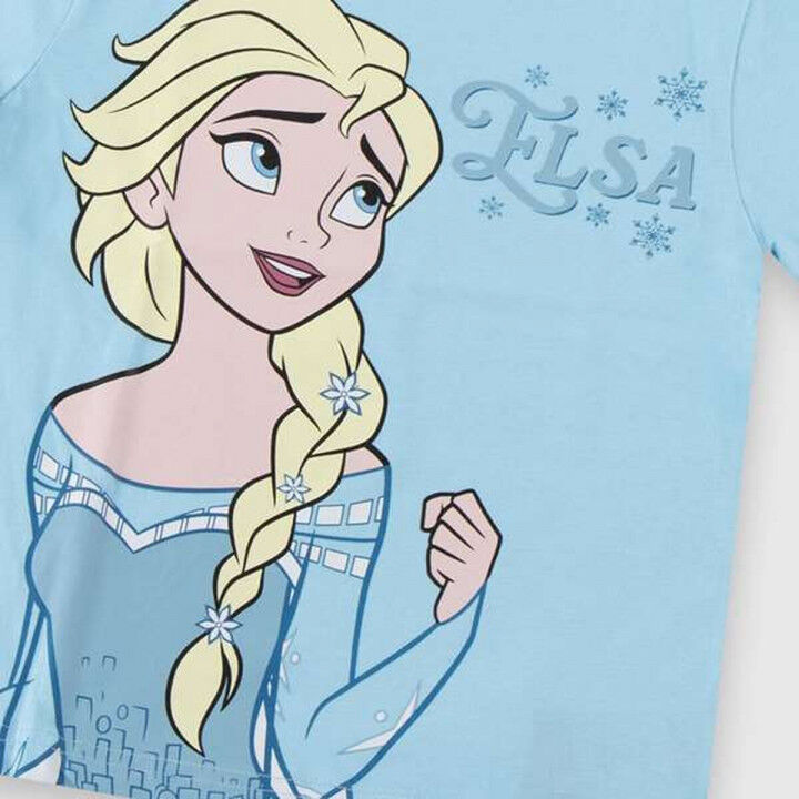 Kurzarm-T-Shirt für Kinder Frozen Hellblau