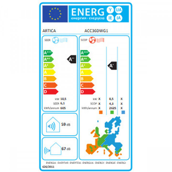 Condizionatore Canalizzato Artica ACC36DWG1 Wi-Fi 10000 W
