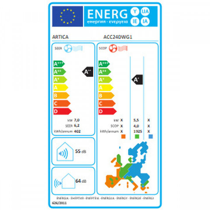 Condizionatore Canalizzato Artica ACC24DWG1 Wi-Fi A++ 6800 W