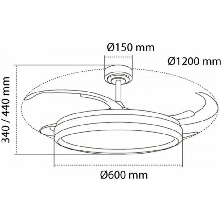 Ceiling Fan CristalRecord CHARLY L RETRAC Transparent 80 W