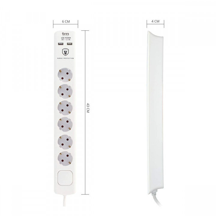 Multipresa 6 Prese con Interruttore TM Electron TMUAD306