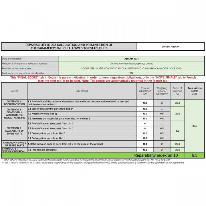 Dreame kabelloser Stielstaubsauger Z30 850 W Akku 0,6 L HEPA-Filter Schwarz