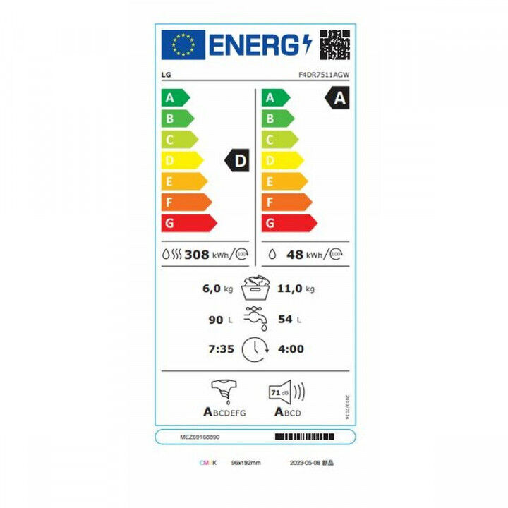 Smart Washer-Dryer LG AI Direct Drive TurboWash 360º 1400 rpm 11 kg/6 kg