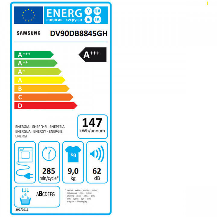 Condensdroger Samsung DV90DB8845GHU3 Wit 9 kg