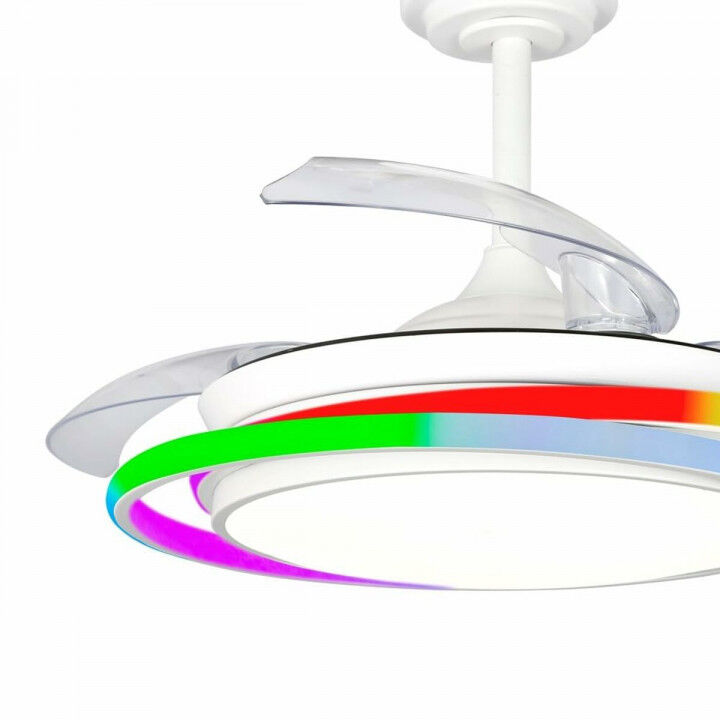 Ventilatore da Soffitto CristalRecord ANTILA MINI RGB WH RETRAC Bianco