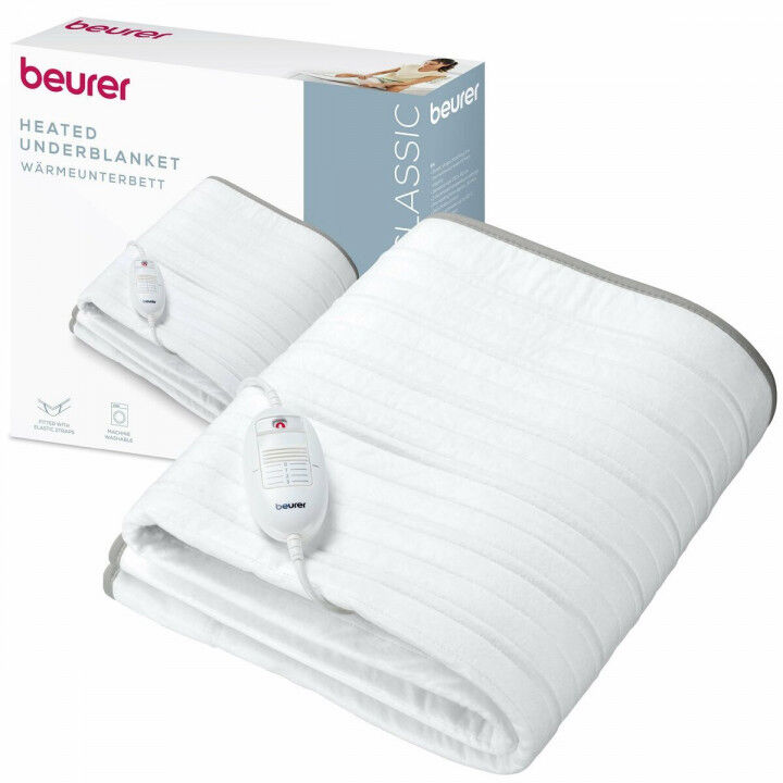 Elektrische bedwarmer Beurer TS17 150 x 80 cm Wit Grijs 100 % polyester 65 W