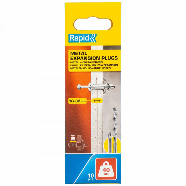 Wandpluggen en schroeven Rapid Ø 11 x 65 mm M5 x 74 mm Metaal Uitbreiding 10 Stuks