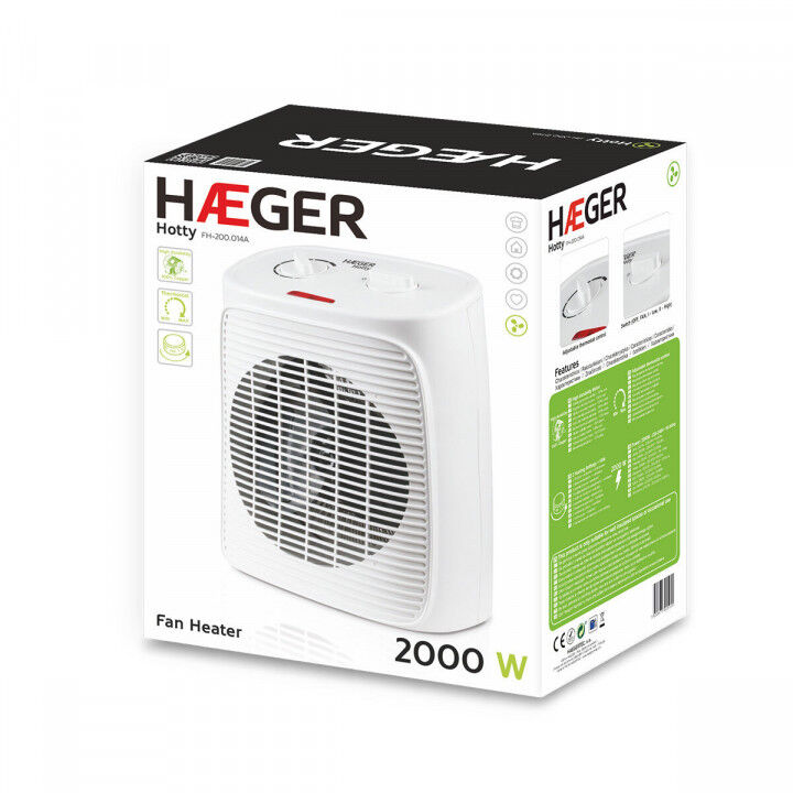 Portable Fan Heater Haeger Hotty White 2000 W