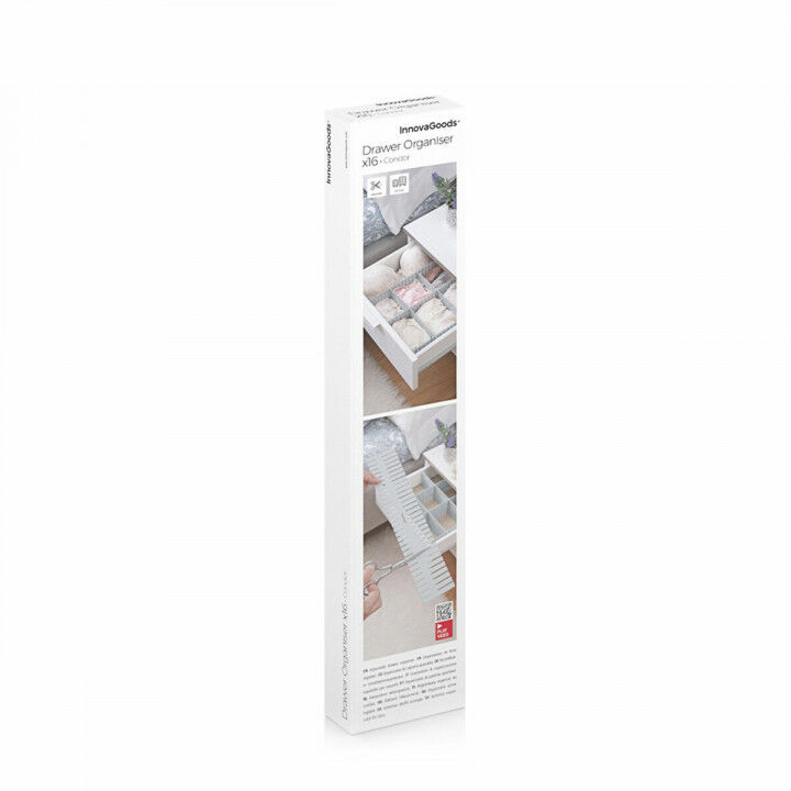 Organisateur de Tiroirs Réglable Condor InnovaGoods Gris polypropylène Plastique 16 Unités (Reconditionné A)