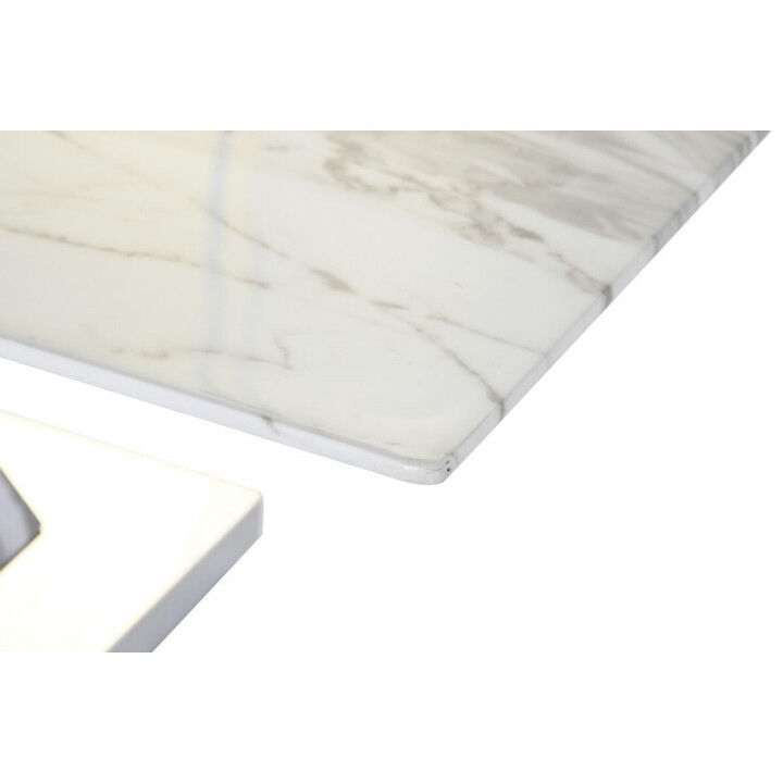 Mesa de Centro DKD Home Decor Blanco Plateado Cristal Acero 120 x 60 x 42 cm