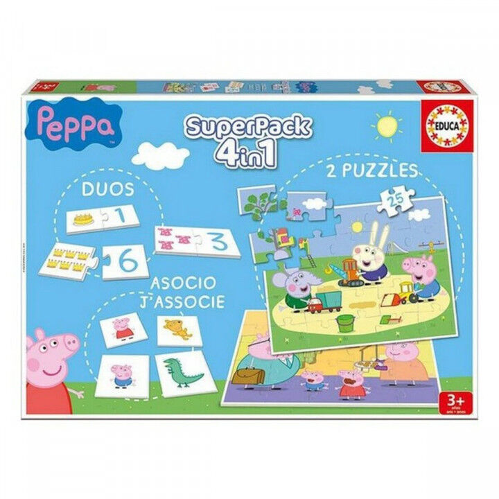 Educatief Spel Peppa Pig SuperPack 4 in 1 Educa