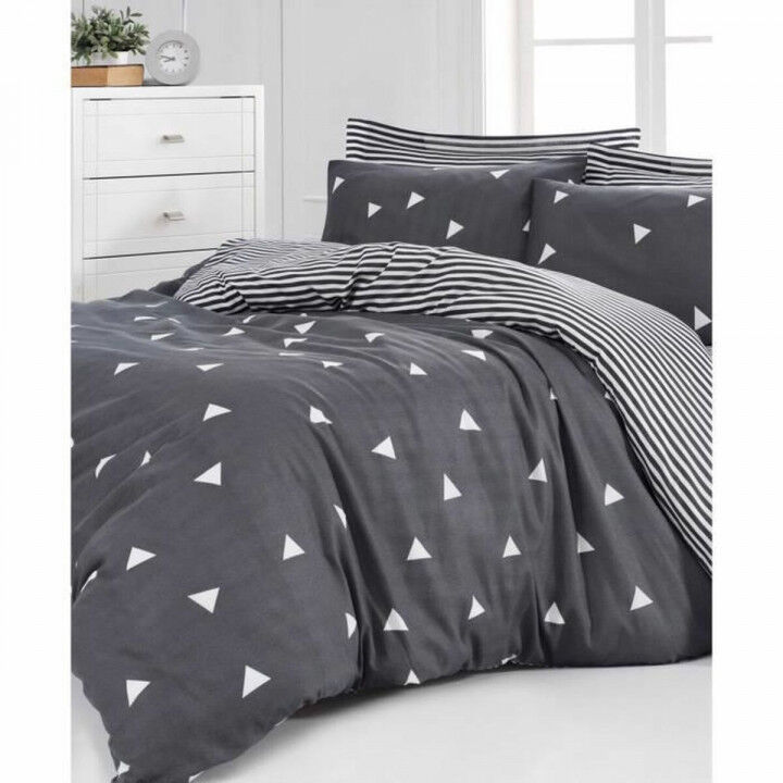 Parure de couette Gris Lit king size 3 Pièces