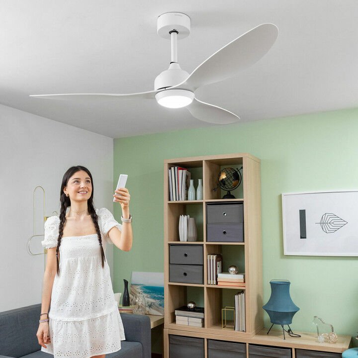 Ventilatore da Soffitto con Luce Flaled InnovaGoods Bianco 36 W 52" Ø132 cm (Ricondizionati A)