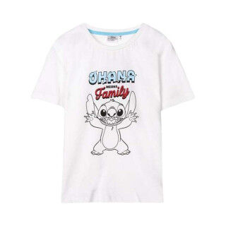 Child's Short Sleeve T-Shirt Stitch White
