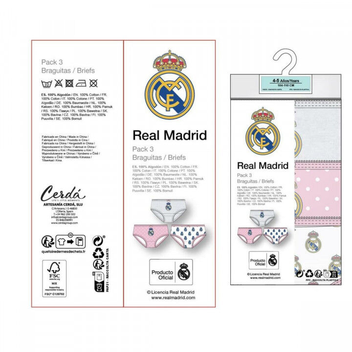 Pack de culottes pour fille Real Madrid C.F. Multicouleur