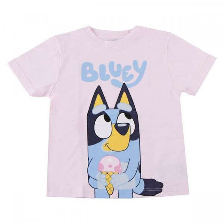 T-Shirt met Korte Mouwen voor kinderen Bluey Licht Roze