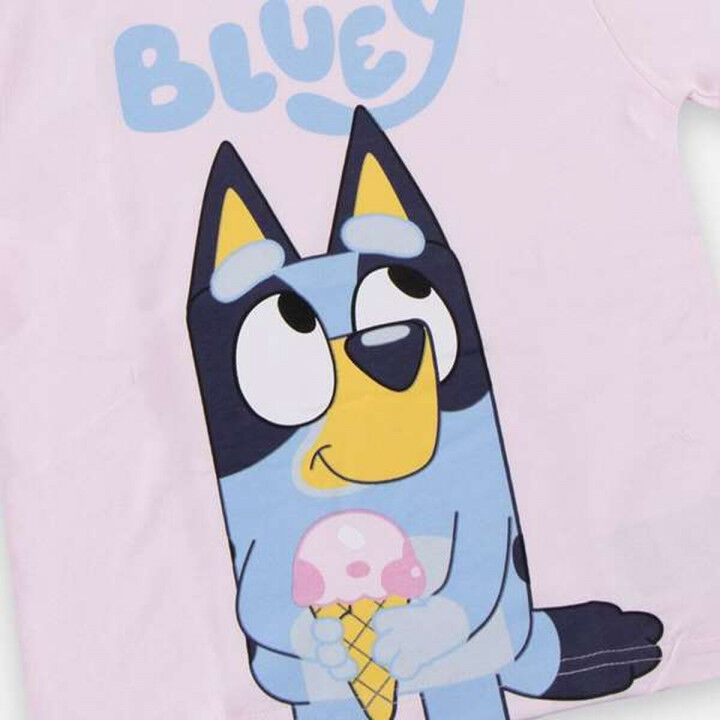 Maglia a Maniche Corte per Bambini Bluey Rosa chiaro