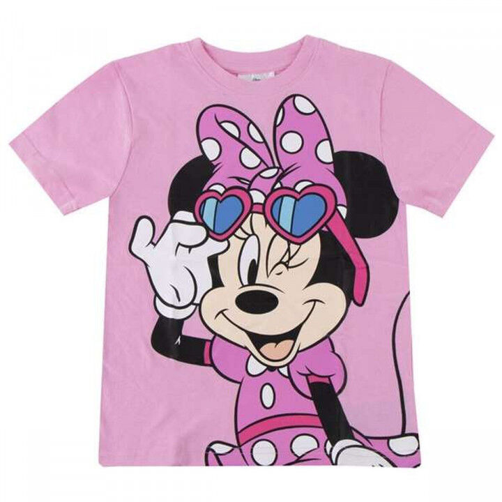 T-Shirt met Korte Mouwen voor kinderen Minnie Mouse Roze