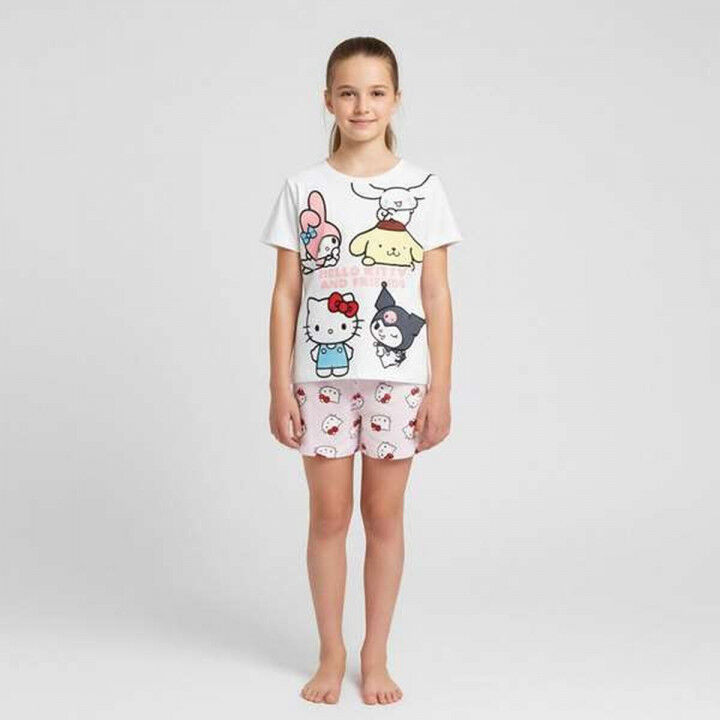 Pijama Infantil Hello Kitty Blanco
