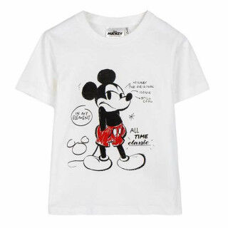 Child's Short Sleeve T-Shirt Mickey Mouse White