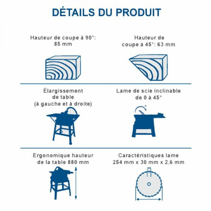 Tafelzaag Scheppach 254 mm