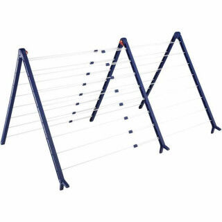 Corde à linge Leifheit Bathtub Dryer Pegasus V 133 x 66,5 cm Bleu Blanc Métal