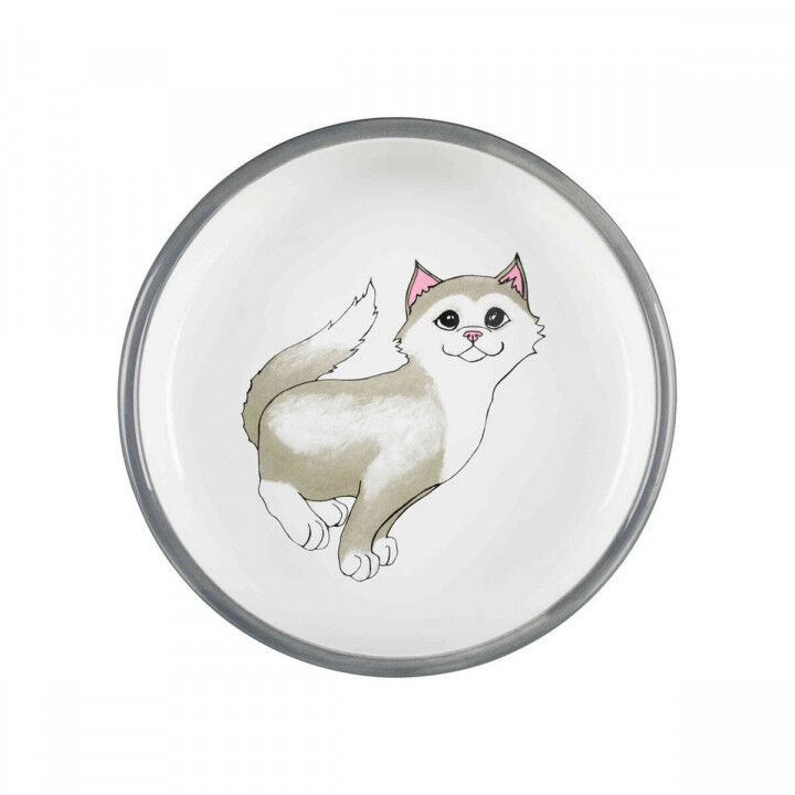 Mangeoire pour chats Trixie Blanc Gris