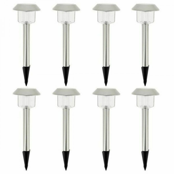 Zonnelamp Lumisky Alesia LED Zilverkleurig Roestvrij staal Helder wit (8 Stuks)