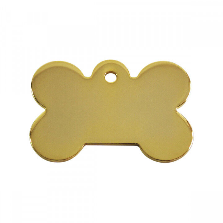 Plaque d'identification pour collier Imarc Bone Jaune Doré