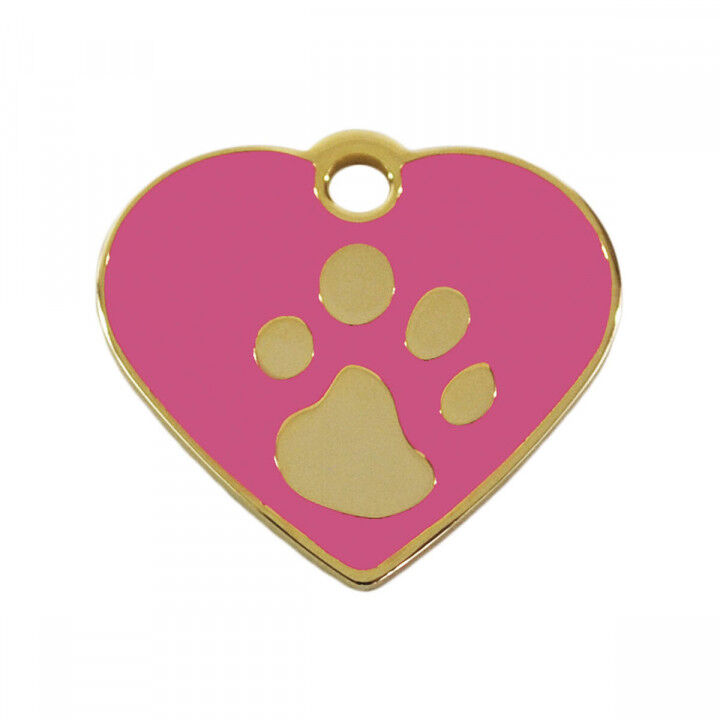 Identification plate for collar Imarc Heart Pink Golden