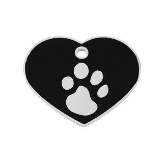 Identification plate for collar Imarc Heart Black Silver