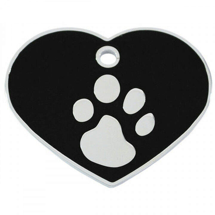 Identification plate for collar Imarc Heart Black Silver