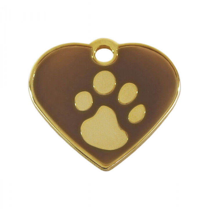 Targhetta per collana Imarc Heart Marrone Dorato