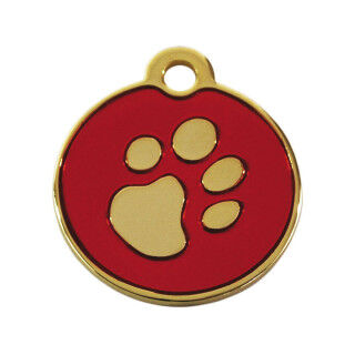 Identification plate for collar Imarc Circle Red Golden