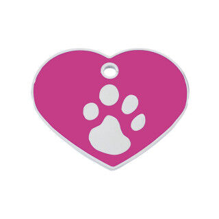 Placa identificativa para collar Imarc Heart Rosa Plateado