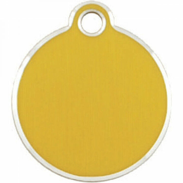 Placa identificativa para collar Imarc Circle Amarillo Dorado