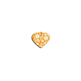 Identification plate for collar Imarc Heart Yellow Orange