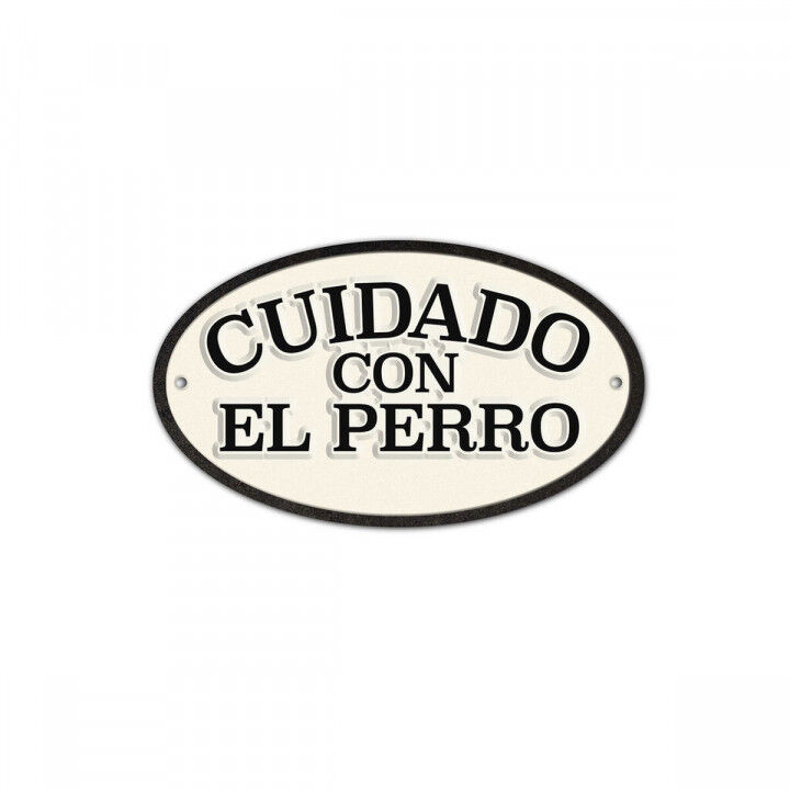 Placa Magnet & Steel Cuidado con el Perro 16,3 x 9,5 cm