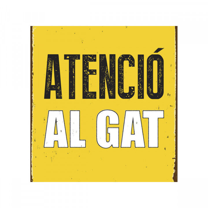 Plaat Magnet & Steel Atenció al Gat 14,8 x 21 cm