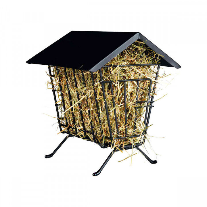 Mangiatoia Trixie Nero Metallo 20 × 23 × 20 CM Fieno