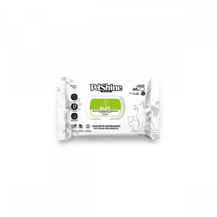 Wet Wipes for Pets Porrini Aloe Vera 40 Units
